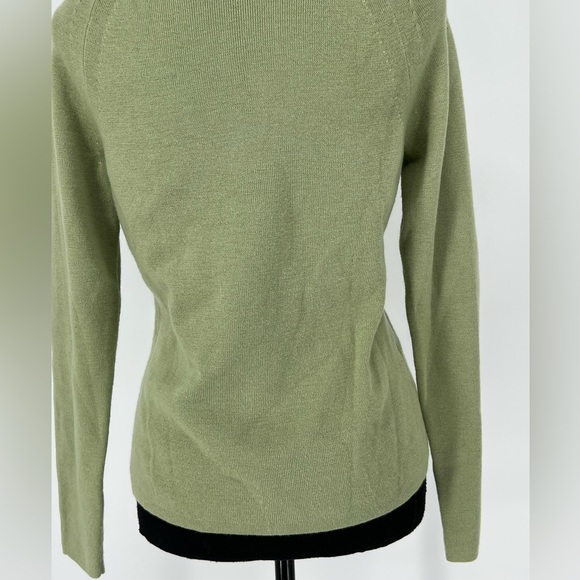 ANN TAYLOR LOFT MERINO WOOL CASHMERE ACRYLIC BLEND SAGE GREEN TURTLENECK SWEATER - Picture 6 of 10